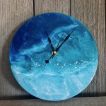Aleutia- Intimidatingly Cold Waters as Clock (Resin Pour Painting)