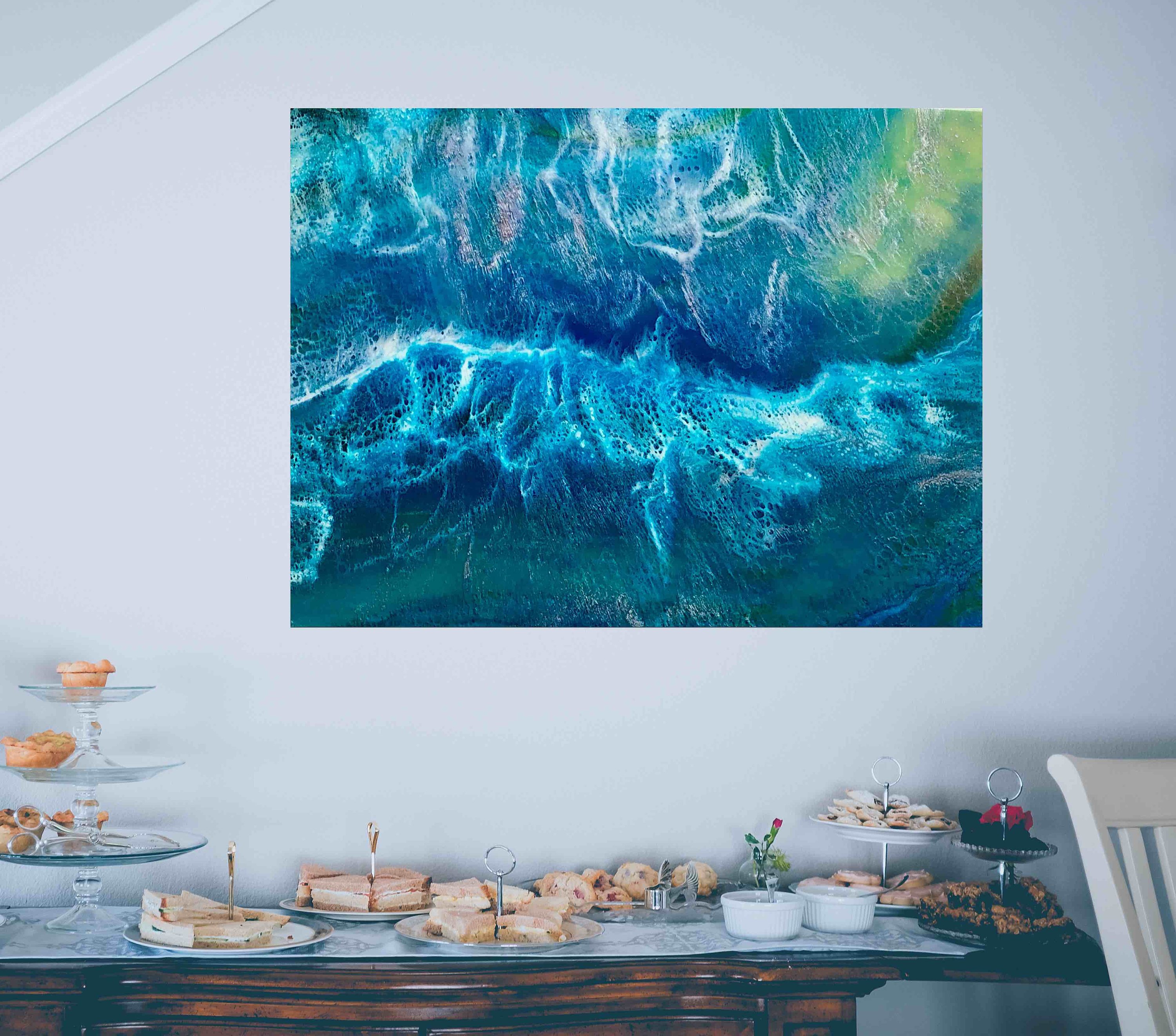 Eternal Tides Gorgeous multilayered resin painting on birch poplar wood panel with finished edges.