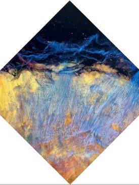 Radiant- Resin pour painting. Epoxy Art on a beautifully finished wood panel. Large Artwork. Nebula inspired. Alcohol Ink Art.