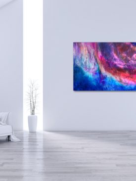 Infinitum | HUGE 60×24 Nebula Galaxy Resin Pour Painting by Tiffani Buteau
