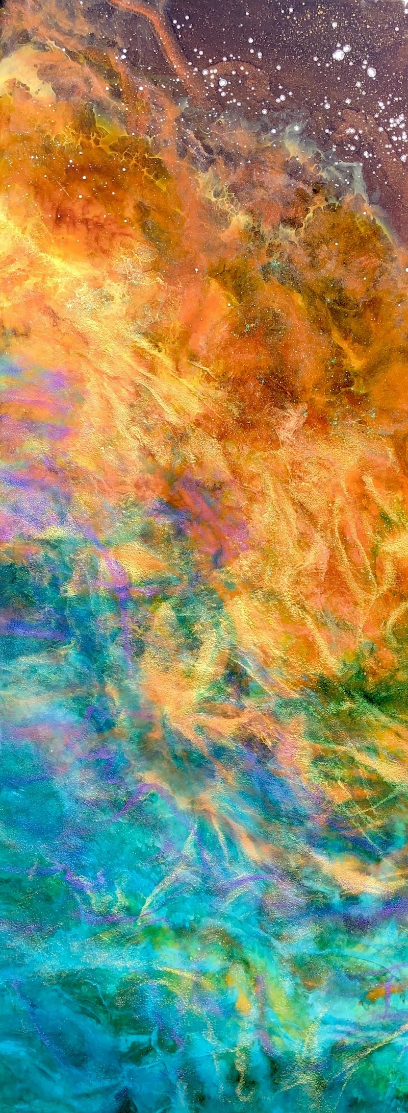 JELLYFISH NEBULA | Resin Painting with Optional LED Strips for Ambient Backlighting