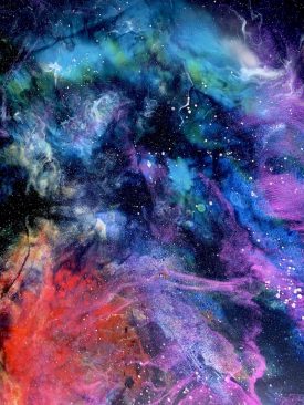 OMEGA SOTO NEBULA | Resin Painting with LED Strips for Ambient Backlighting, 24″ x 30″