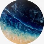 Vaila, Scottish Moody Blues, Resin Realism in a Circle Painting on Solid Pinewood