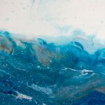 Longshore Drift- 12″x36″ Resin Painting of Abstract Oceans Adrift