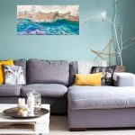 Tumultuous Beauty- Ocean with Stormy Waves and Clouds. Abstract Wall Art Decor. Multilayer Resin Pour