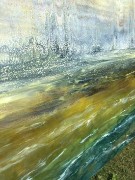 OLALLA | 24 x 60in | HUGE Impressionist Pacific Northwest Landscape Resin Pour Painting by Tiffani Buteau