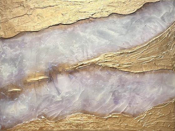 The River’s Gilded Journey: Where resin meets sculpture